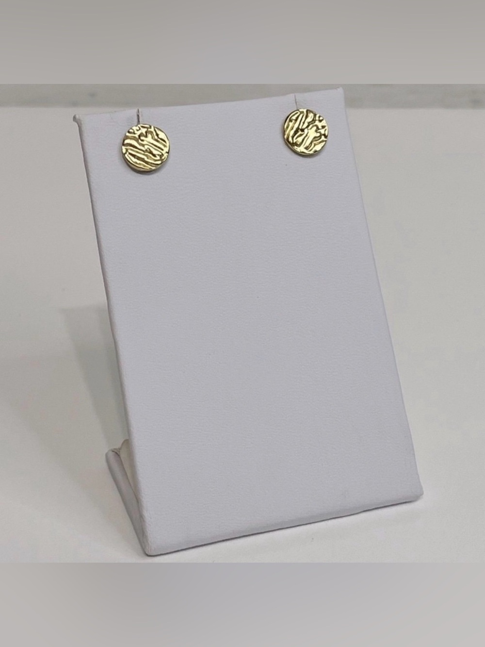 NEW Gold Embossed Disc Earrings